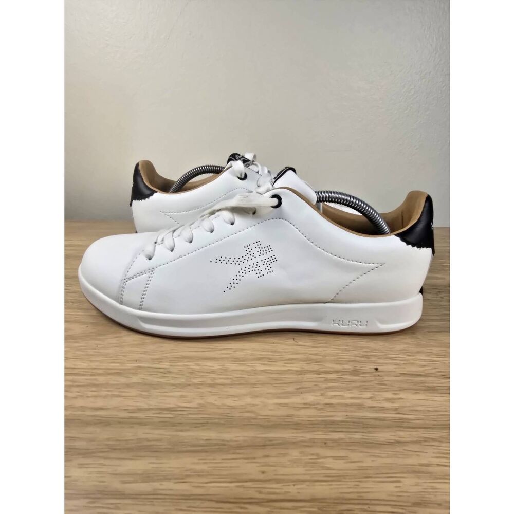 Kuru Roam Classic Court Womens Size 12 White Black Running Tennis Shoes Sneakers